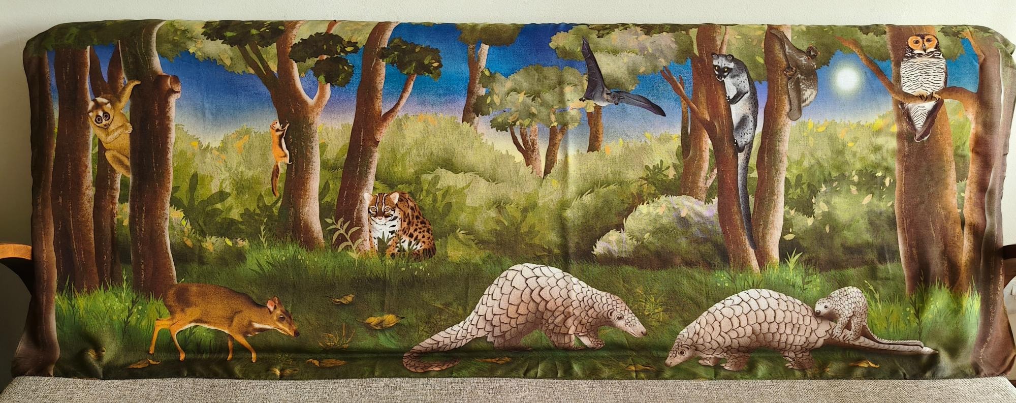 Nocturnal Wildlife Shawl — displayed